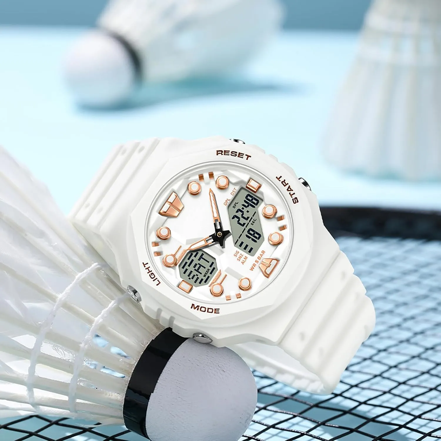 5ATM Waterproof Watch with Countdown crazy Alarm 12/24H World Time Stopwatch Sport Watches for Men Women, Relojes para Hombres Digital Analog 