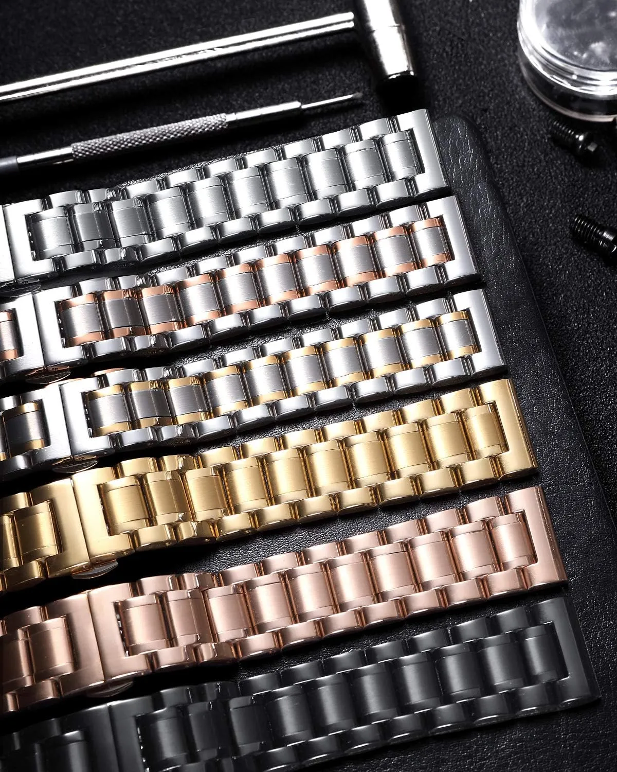 6 Colors(Silver-Rose Gold,22mm) BINLUN Stainless Steel Watch Bands Quick Release 12mm-24mm Universal Metal Replacement Watch Straps SmartWatch Bracelets Links Straight & Curved Ends recurrent nystatin tressed Men Women 