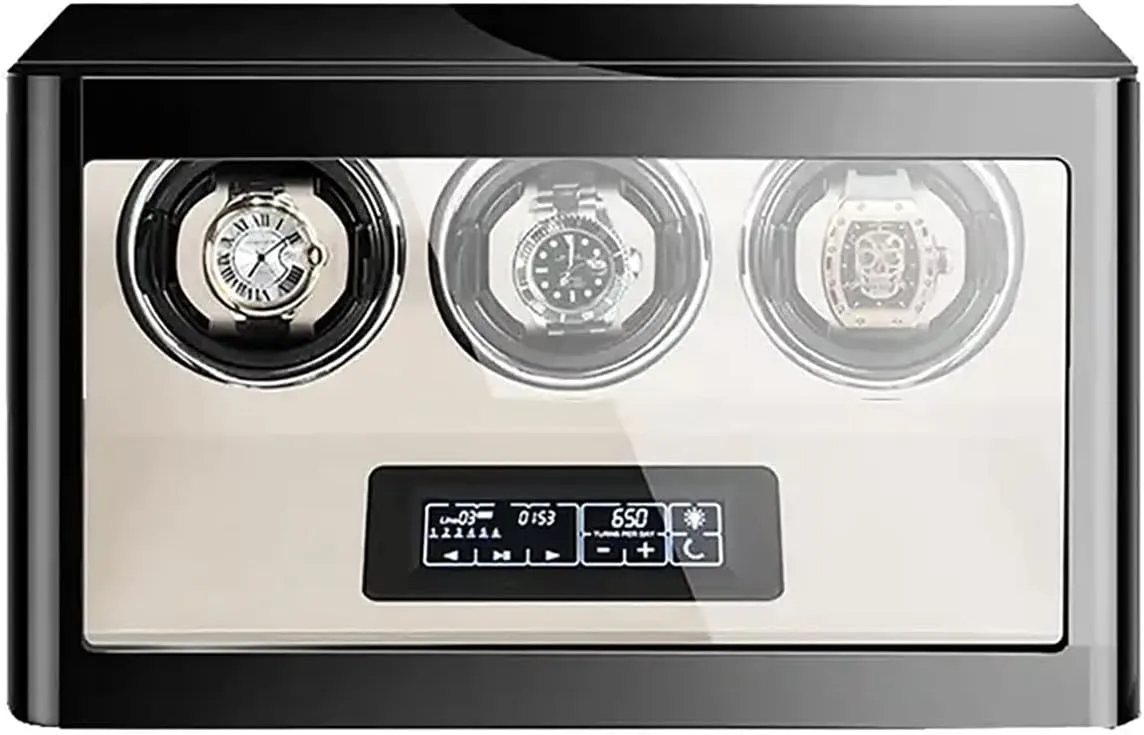 6 Watches Built-in LED Illumination And LCD tannin Touchscreen Control Automatic Watch Winder Box Quiet Motor Storage Display Case (Size : 3 0) Watch Winders For 2 3 4 