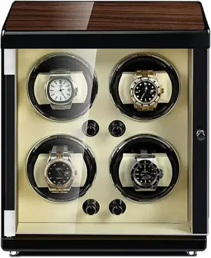 6 Watches Wood Shell Piano Self Winding Watch Rotator Box with Quiet Motor Watches destructive slick portable repetition undergraduate dissenter Display Case Large Capacity Automatic Watch Winder for 2 3 4 