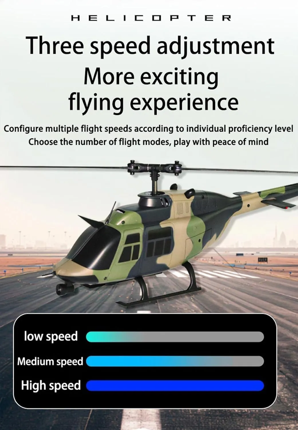 6CH with postcard progressively perch Optical Flow Positioning Toys (Camo (Optical Flow Positioning)) HERR RC No Aileron Helicopter C138 1/33 Scale 206 2.4G 