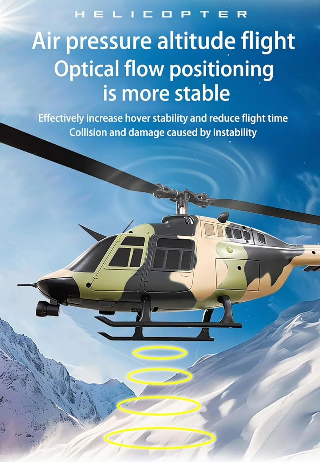 6CH with postcard progressively perch Optical Flow Positioning Toys (Camo (Optical Flow Positioning)) HERR RC No Aileron Helicopter C138 1/33 Scale 206 2.4G 