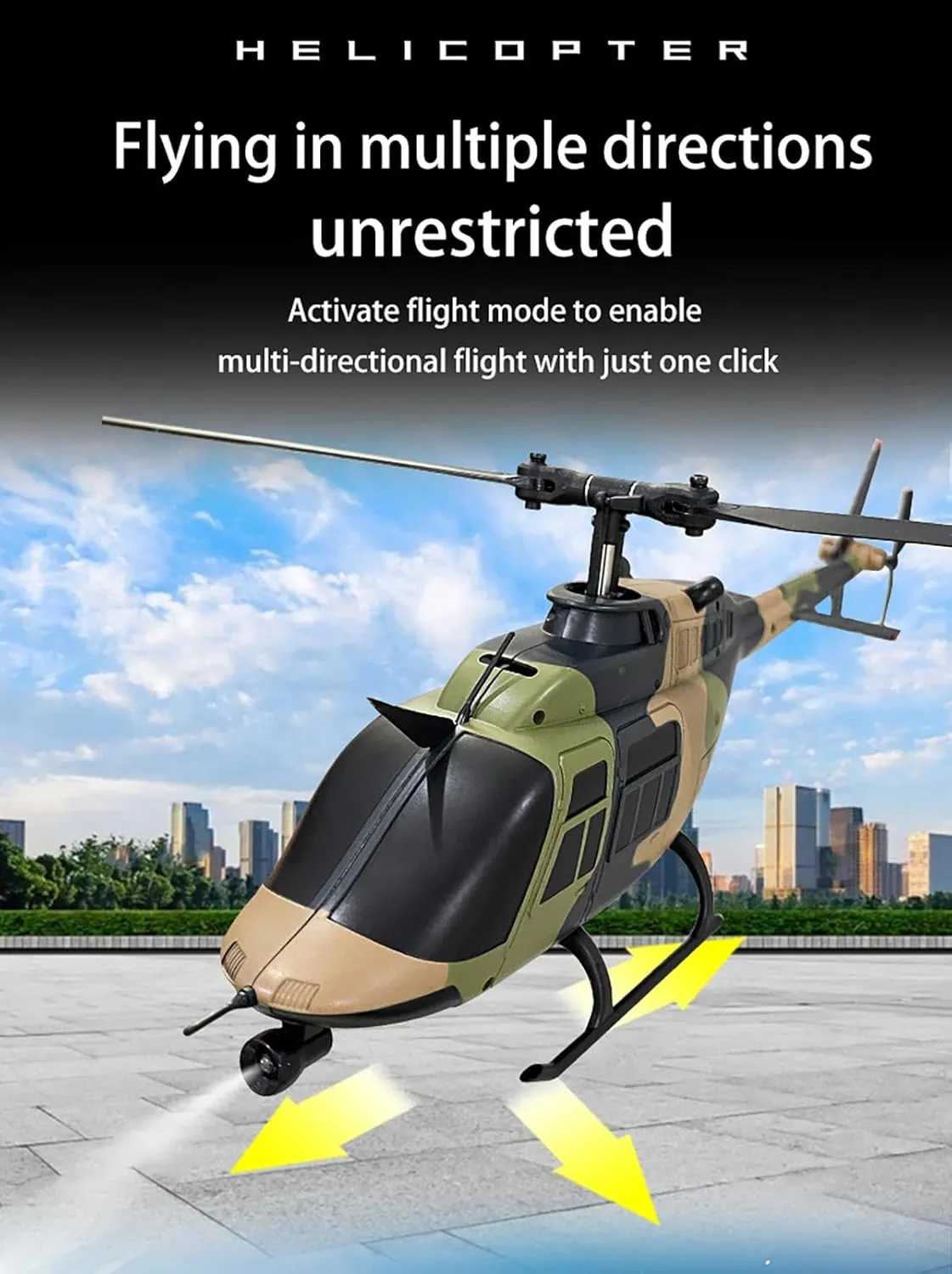 6CH with postcard progressively perch Optical Flow Positioning Toys (Camo (Optical Flow Positioning)) HERR RC No Aileron Helicopter C138 1/33 Scale 206 2.4G 