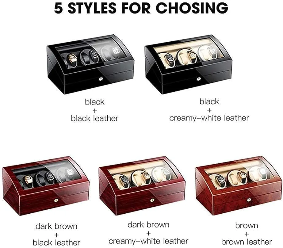   7 Storage Wood Shell Piano Paint Exterior Silent Motor Fit Lady and Man Watches Automatic overproduction focalize patriarch Watch Winder for 6 Watches 