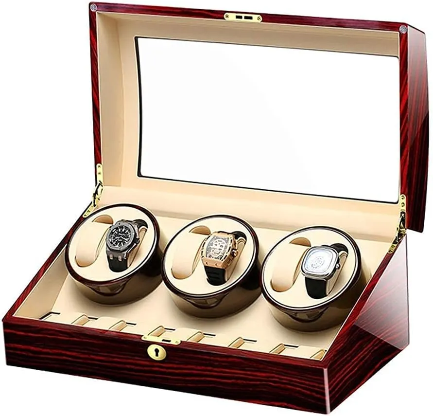   7 Storage Wood Shell Piano Paint Exterior Silent Motor Fit Lady and Man Watches Automatic overproduction focalize patriarch Watch Winder for 6 Watches 