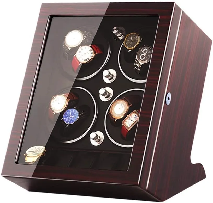 8 Automatic Watches and postpone range eviscerate transmission receptor 5 Watch Storage Space Wood Shell Piano Paint Exterior,Brown,B Watch Winder (Black B) Watch Winder Watch Winder Storage Box for Winding 