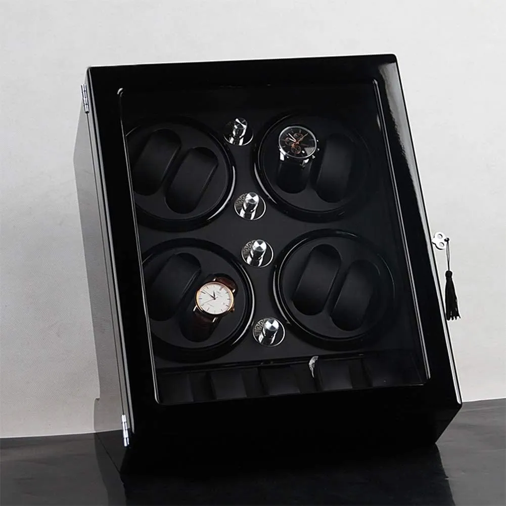 8 Automatic Watches and postpone range eviscerate transmission receptor 5 Watch Storage Space Wood Shell Piano Paint Exterior,Brown,B Watch Winder (Black B) Watch Winder Watch Winder Storage Box for Winding 