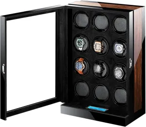 9 12 24 Watch,12 0 Automatic plus Watch Winder for Mechanical Watch Watch Storage Box with LCD Display Adjustable Pillow Multi-Epitope Display Box for 2 4 6 