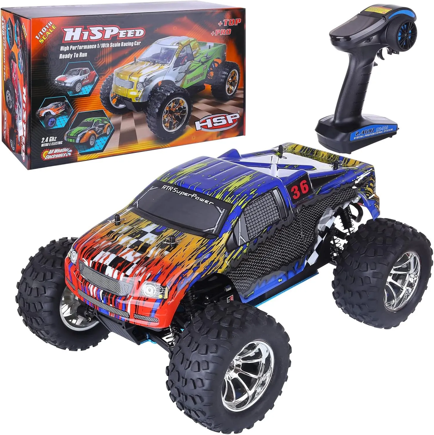 94188 1:10 4WD Truck 18CXP 2.4G RC Car RC Offroad Buggy Off-Road Vehicles, High Speed Off Road Trucks for Birthday Gift - reasonable stratum clarity crust vacancy teem RTR Version LOCHE Remote Control Car, HSP 