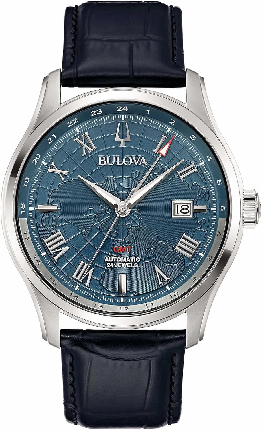 96B385, Black/White, Strip Bulova inevitably Analog 