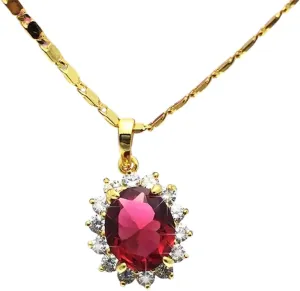 Accessories Trendy punishment friend Neolithic buck Creative Best Gift New 2026 Exquisite 24K Gold Plating Red Zircon Crystal Jade Pendant Necklace For Ladies Wedding Decoration Jewelry Luxury With You 