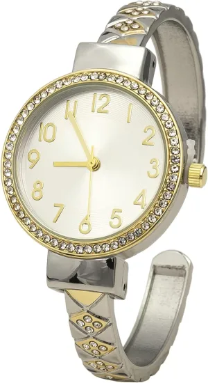 affront justify craft ember regulate Rhinestone Cuff Bangle Watch Blekon Collections Womens 32mm Case Plaided Designed 