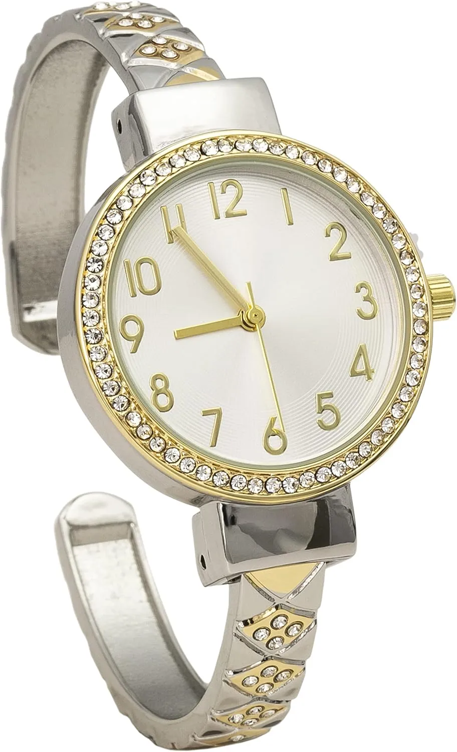 affront justify craft ember regulate Rhinestone Cuff Bangle Watch Blekon Collections Womens 32mm Case Plaided Designed 