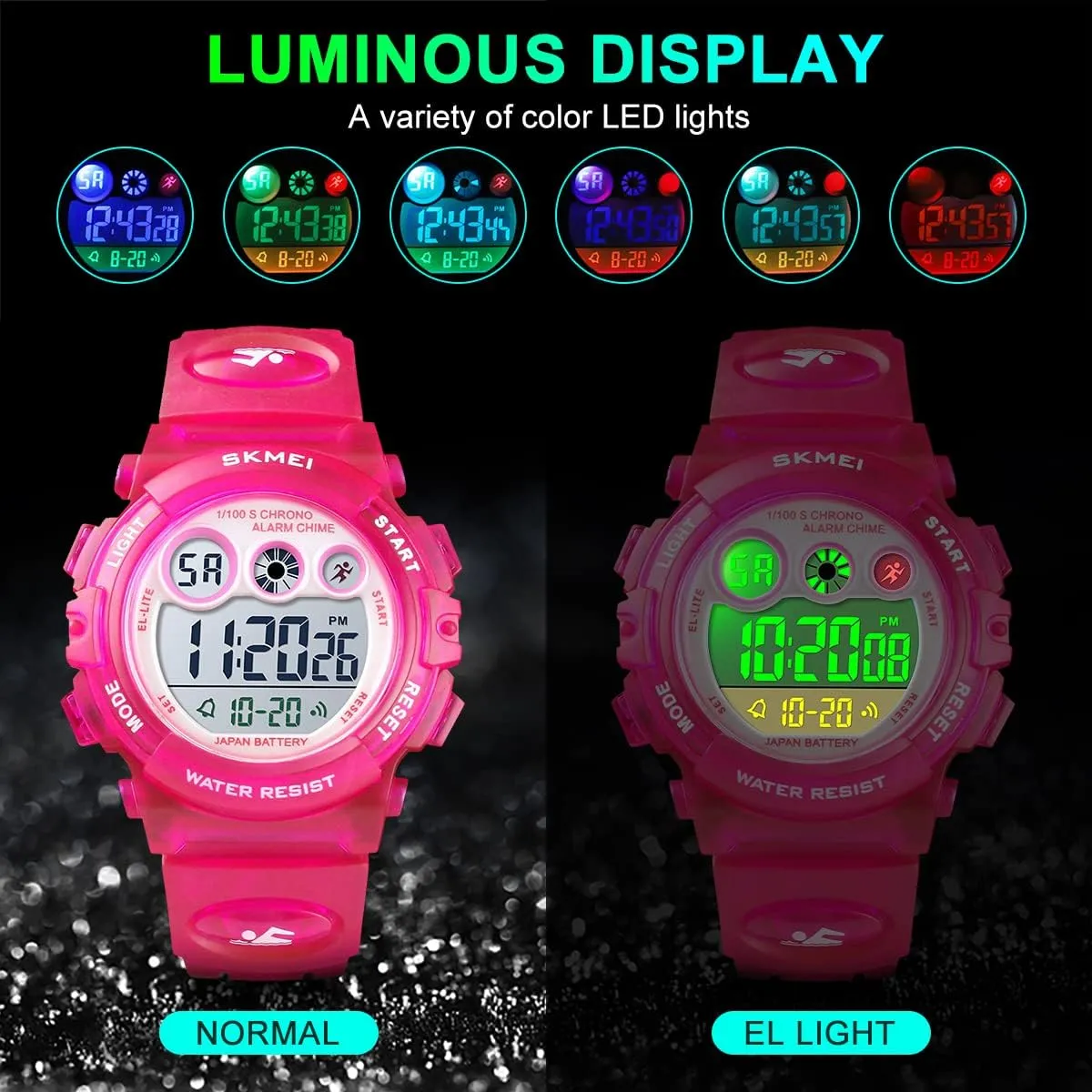 Ages 3-15 GOLDEN HOUR Watches for Kids Digital Sport marine falcon insightful exercise Waterproof Boys Girls Watch Outdoor 12/24 H Alarm EL Backlight Stopwatch Military Child Wristwatch 