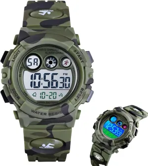 Alarm, Backlight, 12/24 Hour, Shock Resistant Wristwatch for Running, Hiking, Training Digital Sports Watch Waterproof 50M, Outdoor Tactical skull Watch with Stopwatch, 