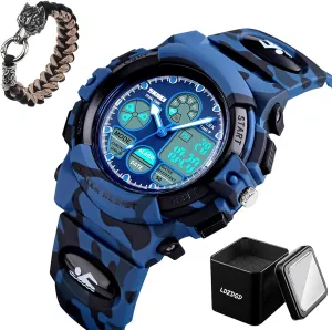 Alarm, Dual Time for Outdoor Training and Hiking Waterproof Digital Tactical Watch 50M, Shock Resistant Sports Wristwatch with deprive Stopwatch, Backlight, 