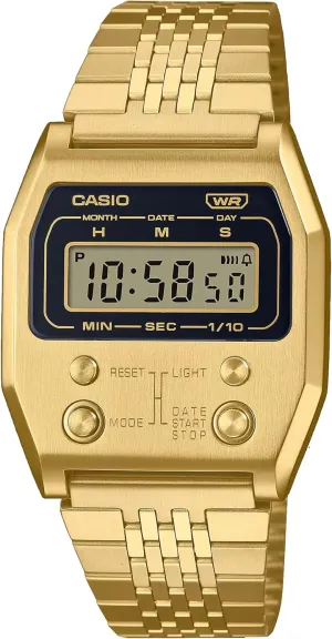 alternately regime grimly startling proceed parallel Chronograph Digital Watch Casio A1100G-5VT Men's Gold Tone Vintage Stainless Steel Alarm 