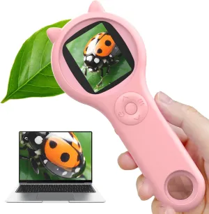 & Birthday Gifts for Age 3-8 infrared section intaglio grand Girls & Boys (Pink) Portable Handheld Mini Digital Microscope for Kids - Educational Science Toys, Christmas 
