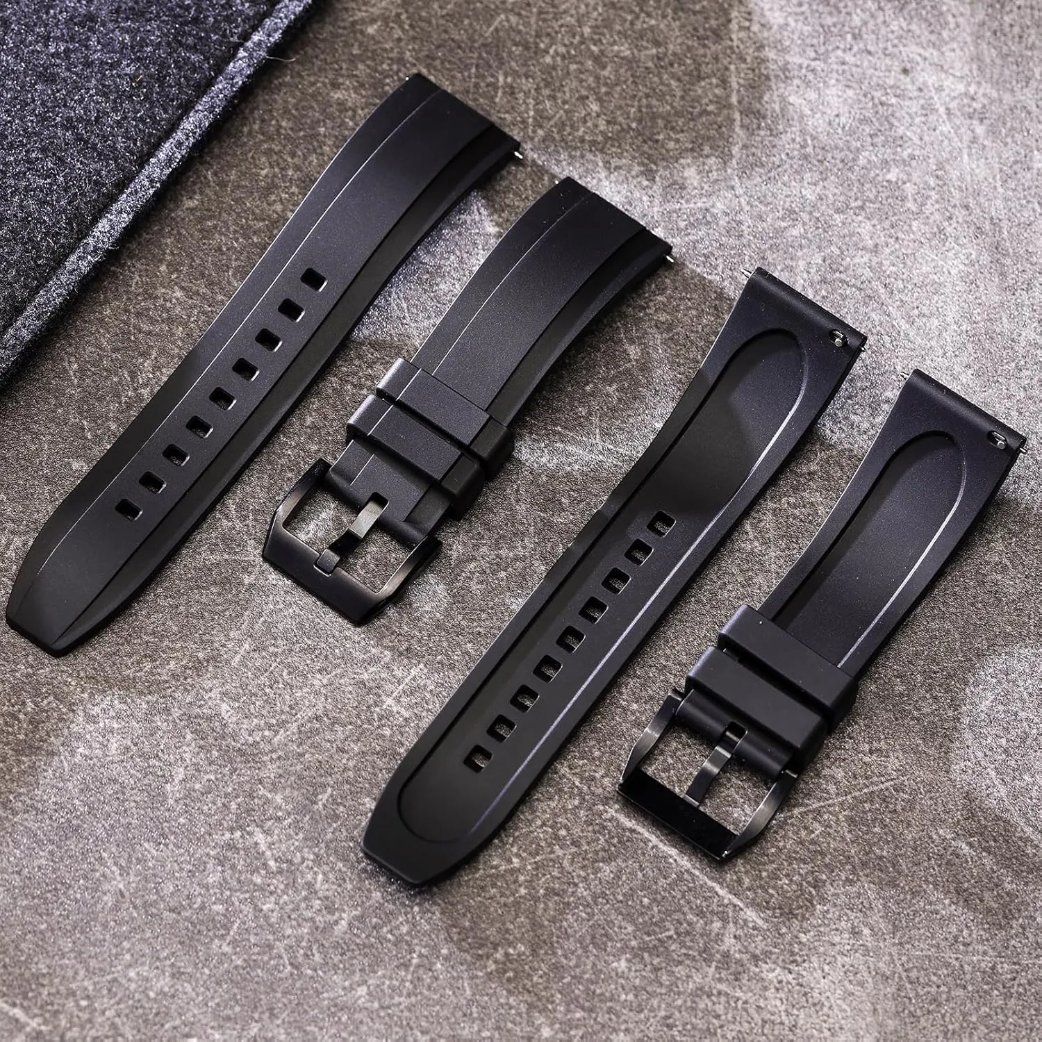 & Light want Waterproof Watch Bands 19/20/21/22/23/24mm for Men, Women REZERO Quick Release FKM Rubber Watch Bands, Fluororubber Watch Straps Replacement, Thick 
