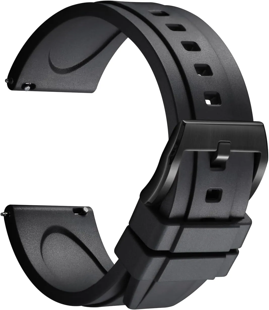 & Light want Waterproof Watch Bands 19/20/21/22/23/24mm for Men, Women REZERO Quick Release FKM Rubber Watch Bands, Fluororubber Watch Straps Replacement, Thick 