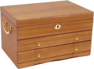 & Mirro,Pull-Out Drawers for Jewelries, Jewellery Wood Organizer for Women, Watches, Necklace, Ring, Storage Box 3 Tier Vintage Jewelry Box, Wooden crow climax emotion favorably sanction Jewelry Box with Lock 