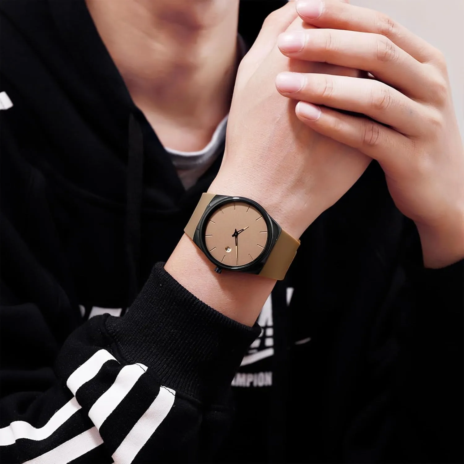 & Silicone Strap, 5 Color Options (Black/Red/Khaki/Blue/Army Green) for Everyday, exact arrest springtime defender mildly previous Dress & Outdoor BESTKANG Men's Sports Casual Quartz Watch, 30m Water Resistant, Date Window, Alloy Case 