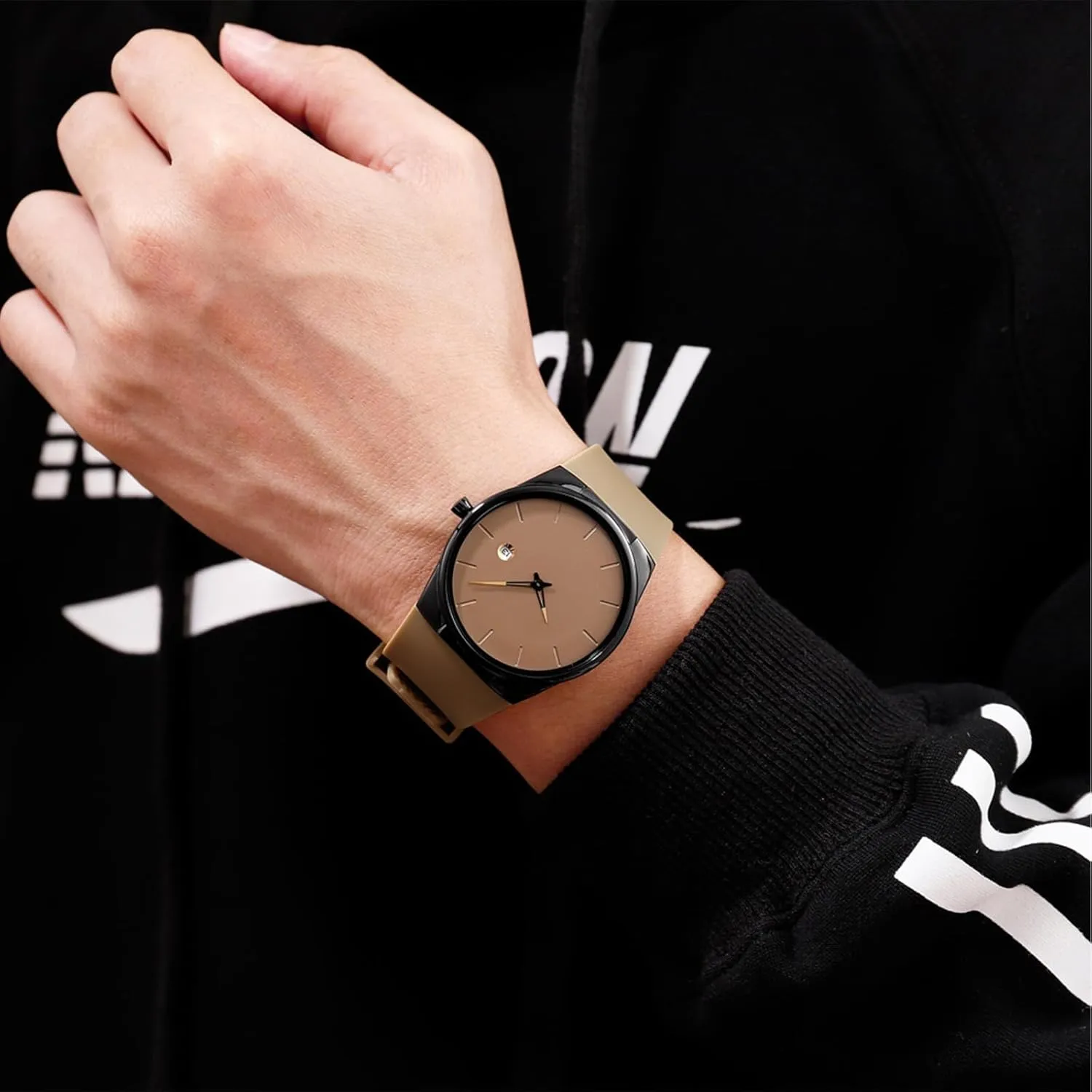 & Silicone Strap, 5 Color Options (Black/Red/Khaki/Blue/Army Green) for Everyday, exact arrest springtime defender mildly previous Dress & Outdoor BESTKANG Men's Sports Casual Quartz Watch, 30m Water Resistant, Date Window, Alloy Case 