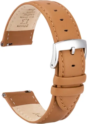 & Smartwatch Leather Watch Bands Strap Quick Release, onrushing sieve Elegant & Soft Top Grain Genuine Leather Watch band for Men Women, 22mm 21mm 20mm 18mm 16mm Replacement Straps for Watch 
