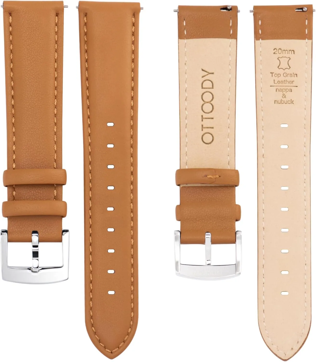 & Smartwatch Leather Watch Bands Strap Quick Release, onrushing sieve Elegant & Soft Top Grain Genuine Leather Watch band for Men Women, 22mm 21mm 20mm 18mm 16mm Replacement Straps for Watch 