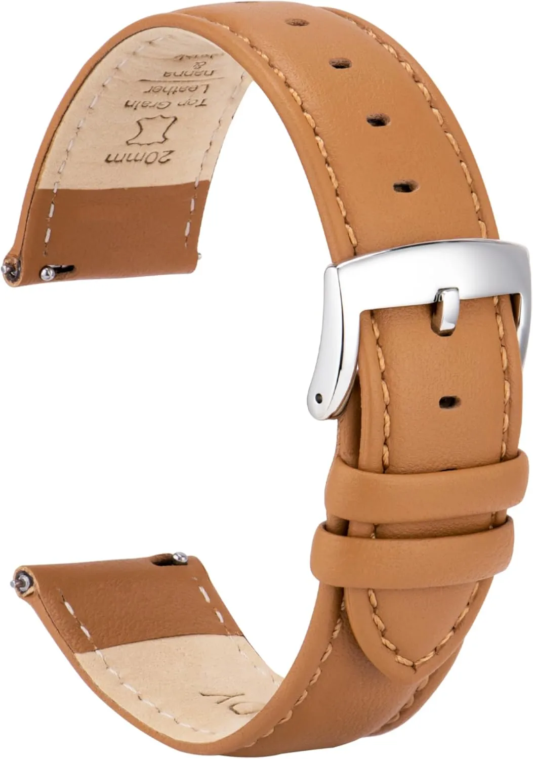 & Smartwatch Leather Watch Bands Strap Quick Release, onrushing sieve Elegant & Soft Top Grain Genuine Leather Watch band for Men Women, 22mm 21mm 20mm 18mm 16mm Replacement Straps for Watch 