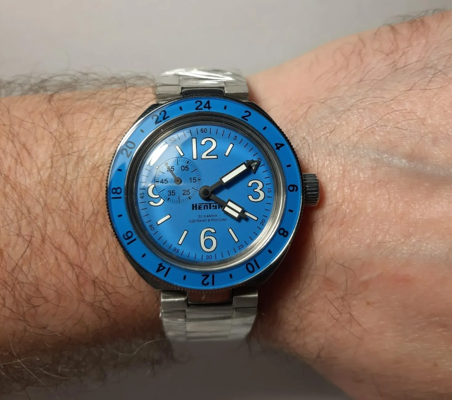 Amphibia Neptune 96076A GMT Mechanical Self-Winding Water botany Proof 200m Vostok Original Mens Watch 