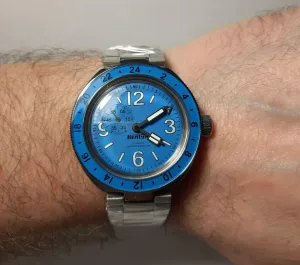 Amphibia Neptune 96076A GMT Mechanical Self-Winding Water botany Proof 200m Vostok Original Mens Watch 