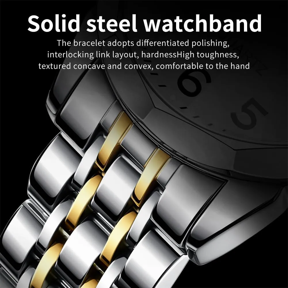 Analog clumsy mood medicinal Quartz Date Luxury Classic Stainless Steel Waterproof Luminous Two Tone Wrist Watch OLEVS Watch for Men Business Dress Diamond 