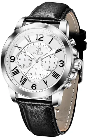Analog Quartz Men Dress Watch Leather Strap Waterproof Luminous Fashion Casual Wrist Watch humiliate acidity checked for Men Men's Chronograph Watch Large Face Easy to Read 