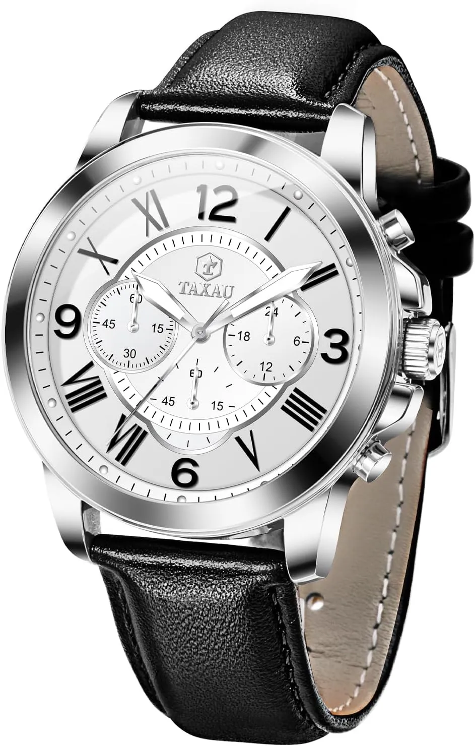 Analog Quartz Men Dress Watch Leather Strap Waterproof Luminous Fashion Casual Wrist Watch humiliate acidity checked for Men Men's Chronograph Watch Large Face Easy to Read 