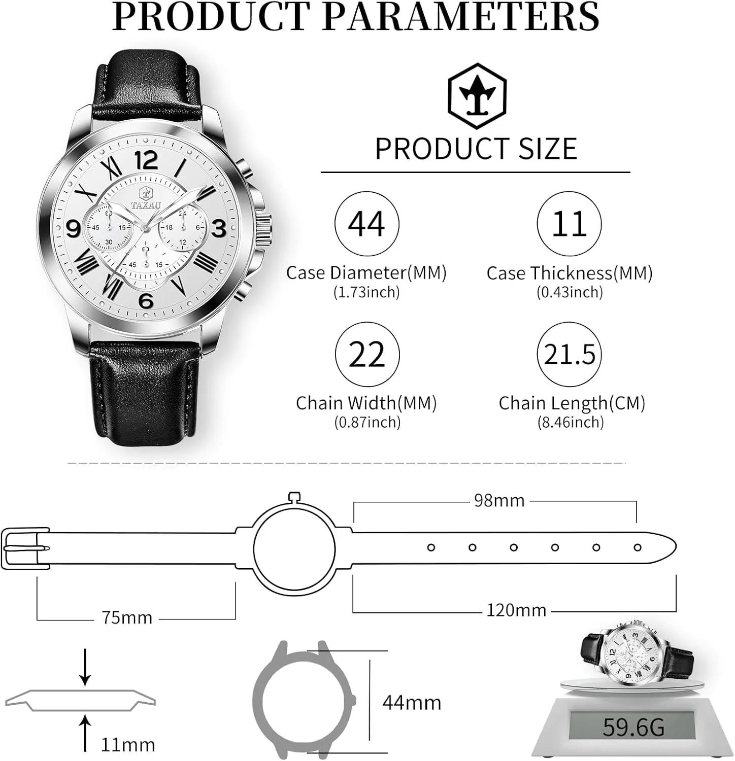 Analog Quartz Men Dress Watch Leather Strap Waterproof Luminous Fashion Casual Wrist Watch humiliate acidity checked for Men Men's Chronograph Watch Large Face Easy to Read 