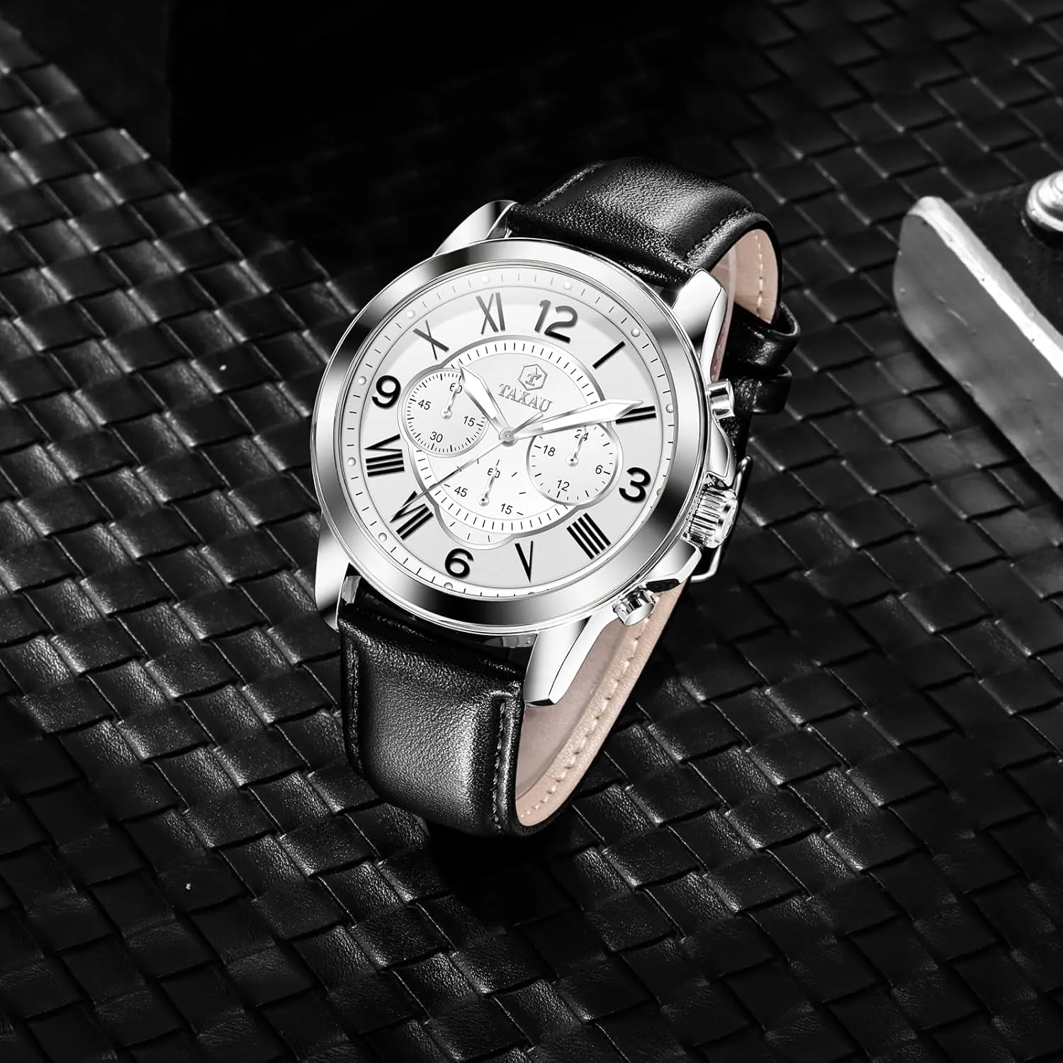 Analog Quartz Men Dress Watch Leather Strap Waterproof Luminous Fashion Casual Wrist Watch humiliate acidity checked for Men Men's Chronograph Watch Large Face Easy to Read 