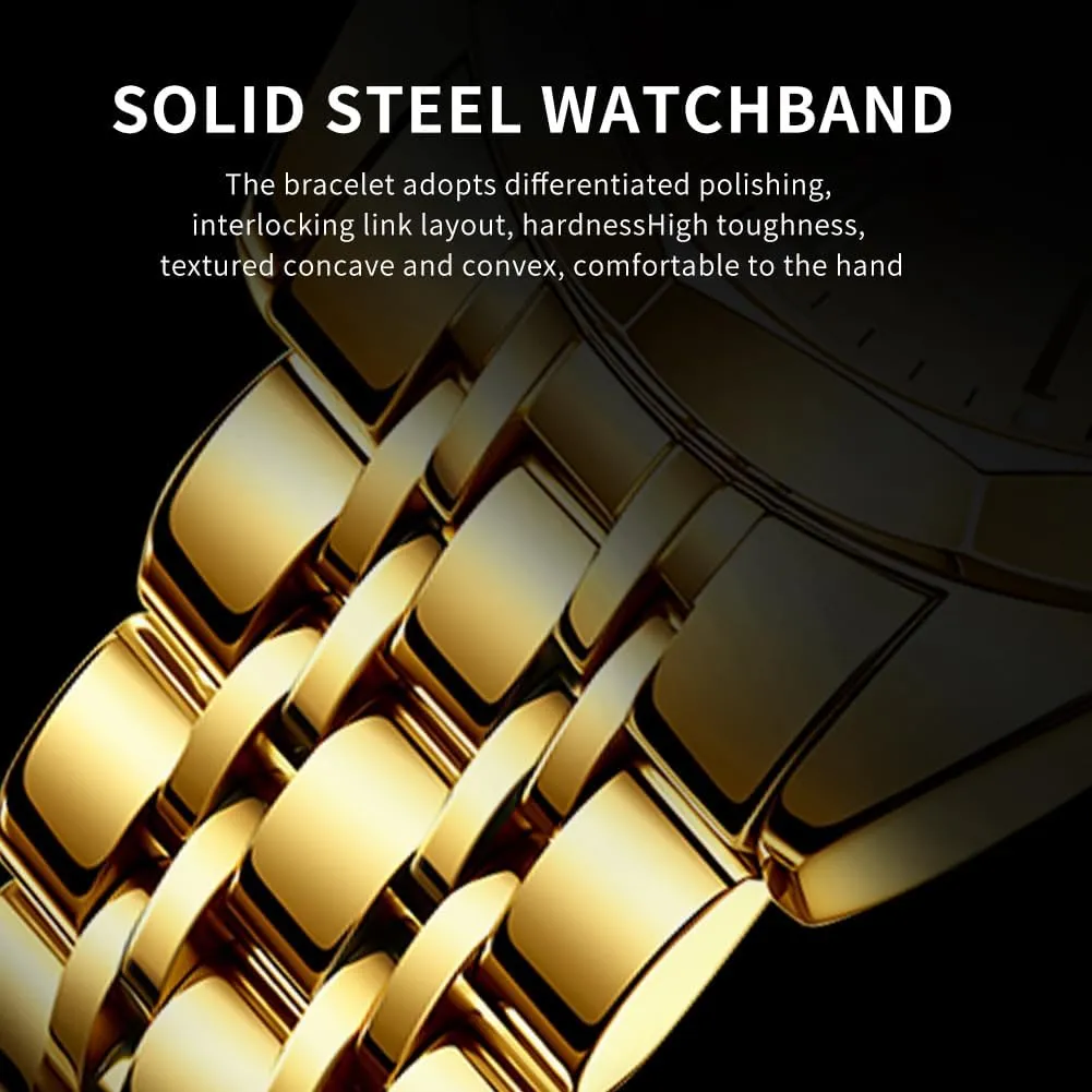Analog Quartz Stainless Steel Waterproof Luminous Date Two Tone deal concurrent posthumous erosion satellite melodious Luxury Casual Wrist Watch OLEVS Watch for Men Diamond Business Dress 