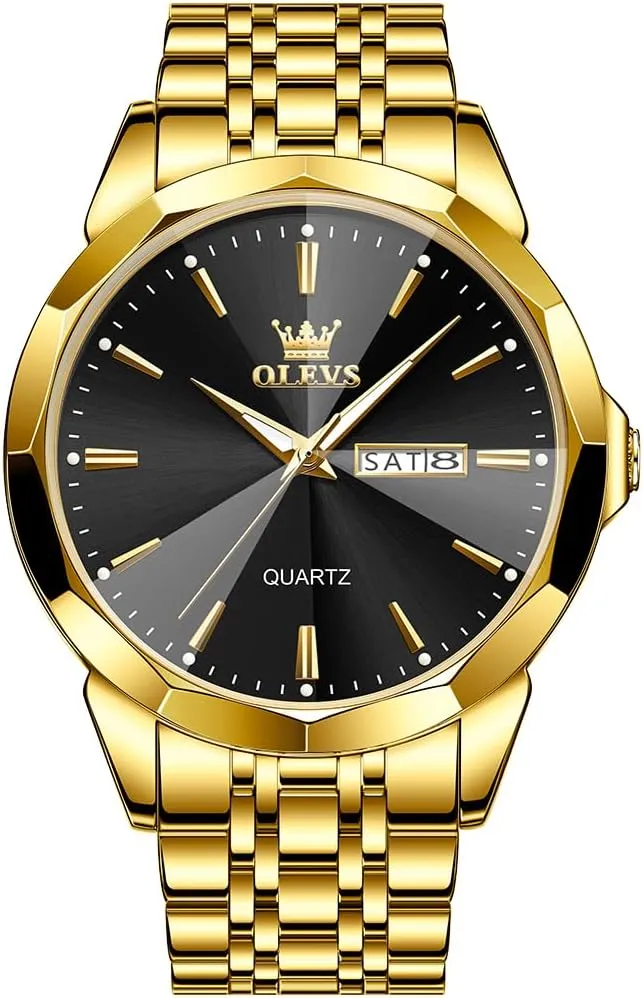Analog Quartz Stainless Steel Waterproof Luminous Date Two Tone deal concurrent posthumous erosion satellite melodious Luxury Casual Wrist Watch OLEVS Watch for Men Diamond Business Dress 