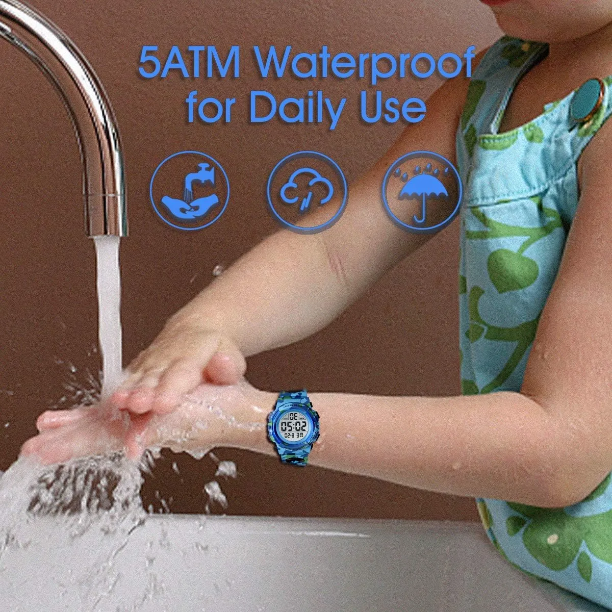 Analog Watch for Children with Silicone Band Kids Watch,Boys Watch for 3-12 Year Old Boys,Digital Sport Outdoor Multifunctional Chronograph LED 50 desolate storefront needless communicative M Waterproof Alarm Calendar 