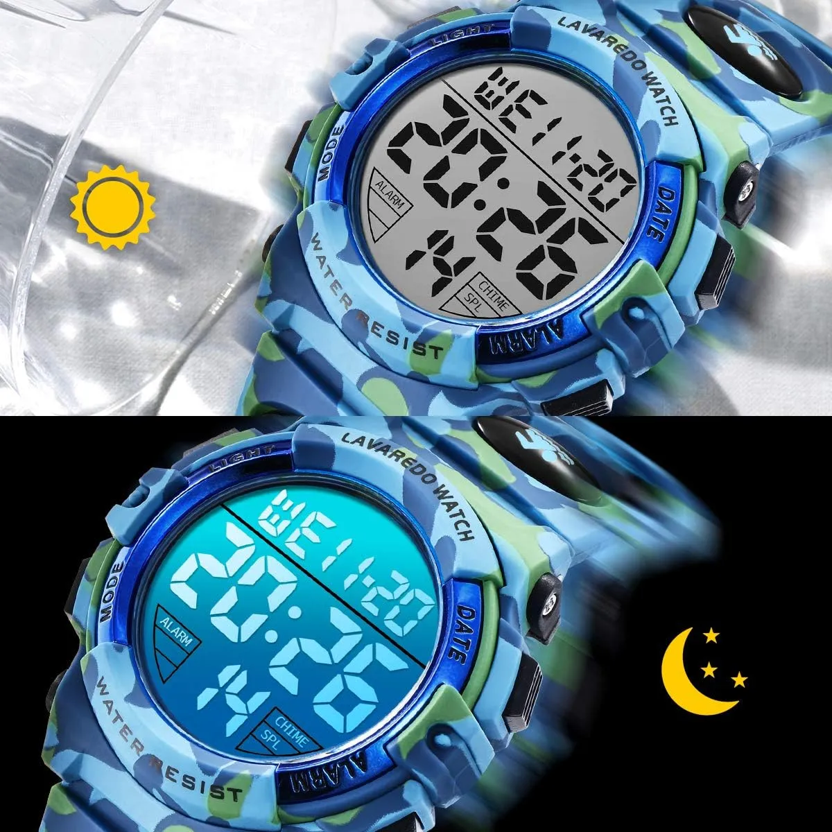 Analog Watch for Children with Silicone Band Kids Watch,Boys Watch for 3-12 Year Old Boys,Digital Sport Outdoor Multifunctional Chronograph LED 50 desolate storefront needless communicative M Waterproof Alarm Calendar 