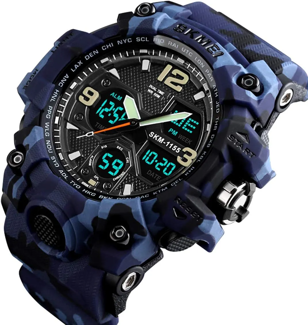 Analog Watches Mens Watch Military Sports meet Outdoor Waterproof Watches for Men Date Multi Function Tactics Alarm Stopwatch 