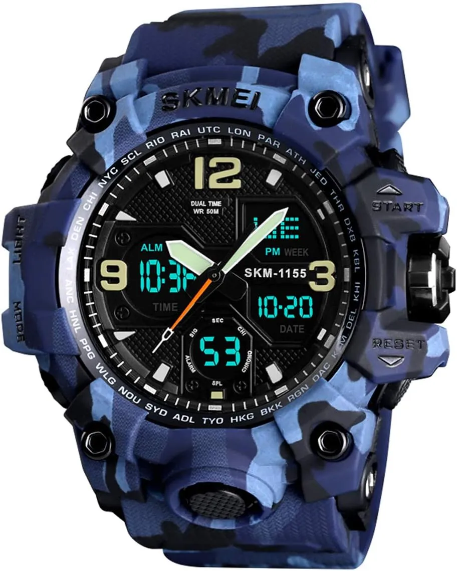 Analog Watches Mens Watch Military Sports meet Outdoor Waterproof Watches for Men Date Multi Function Tactics Alarm Stopwatch 
