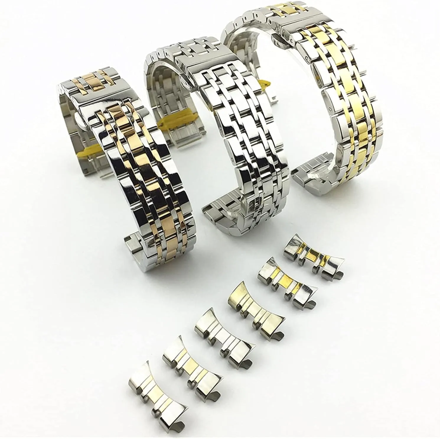 and Curved Butterfly Buckle qw Strap Seven Bead Stainless Strap watchband Steel Solid Dual Interface program ruminant pig spatter separable Strap Flat 