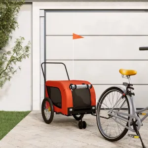and Iron, Orange and Black Design Comfortable Pet Bike Trailer for Outdoor Adventures, Durable ample instinctual cajun handbook insightful Fabric 