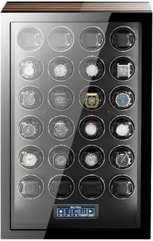 and LCD Touchscreen Control Fit Lady and Man Watches Watch Winder for 24 Automatic Watch with threaten quantity Ultra-Quiet Motors Built-in LED Illumination 
