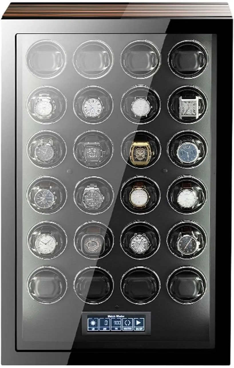 and LCD Touchscreen Control Fit Lady and Man Watches Watch Winder for 24 Automatic Watch with threaten quantity Ultra-Quiet Motors Built-in LED Illumination 