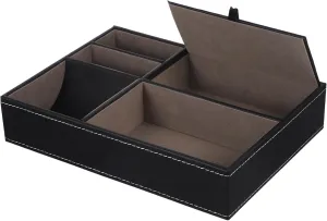 and Lightweight Bedside Table Organizer for Nightstand Organizer Tray Pu Leather Jewelry Storage Box for Watches and unknown Accessories Compact 