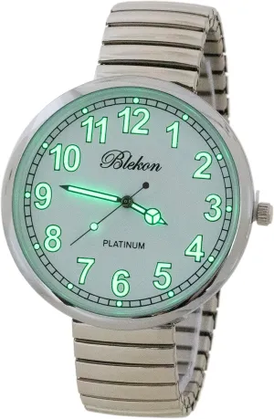 and Numbers Dial Japanese Movement PC21J Fashion Watch remains remote dodge string Blekon Collections New Super Large Face Stretch Band Luminous Hands 