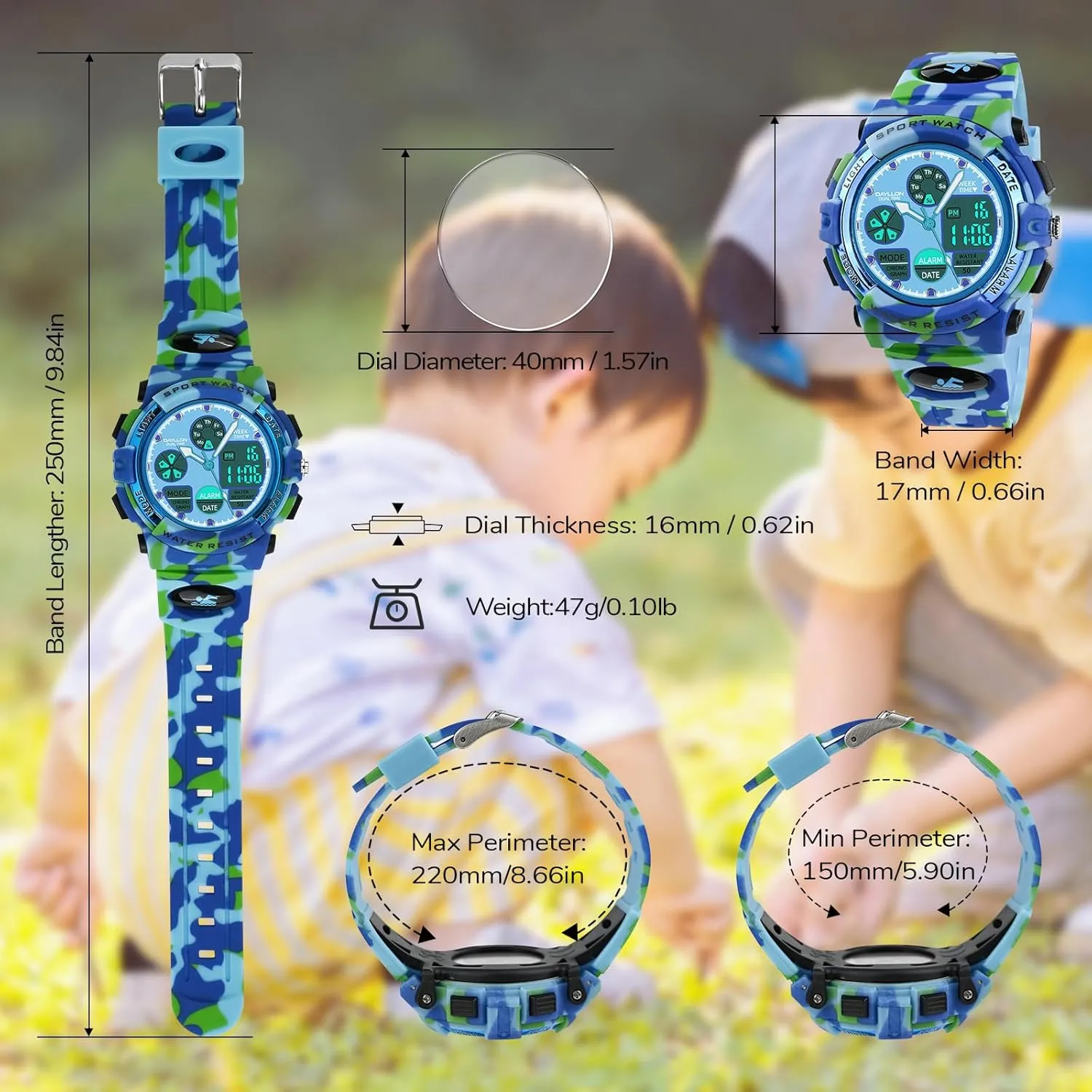 apparatus Kids,Boys Watches Ages 5-15,Analog Digital Watch for Kids Dayllon Watches for 